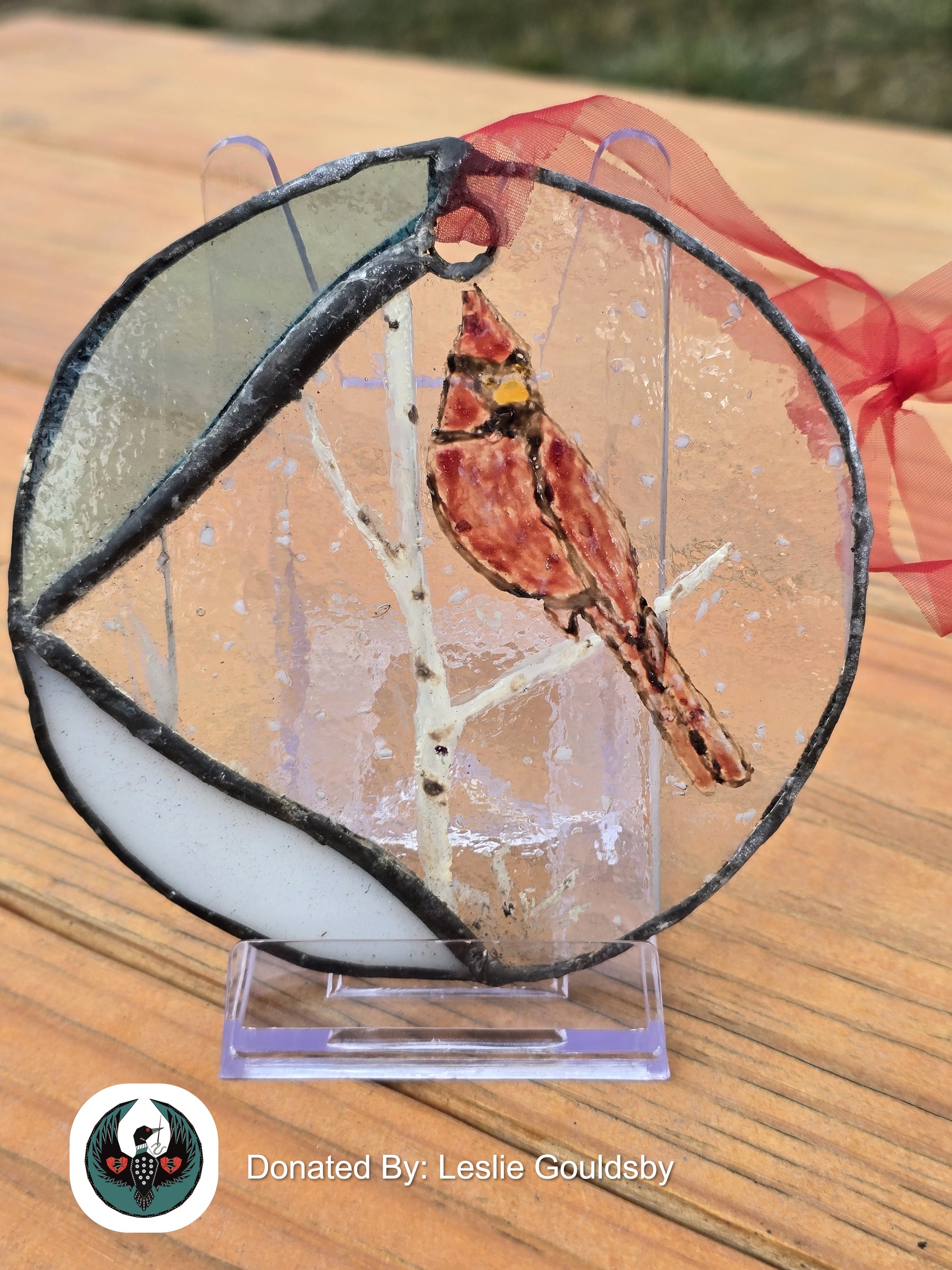 handpainted cardinal ornament