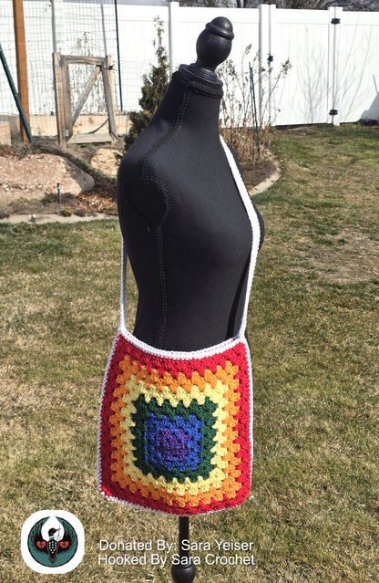 Rainbow Granny Square Tote