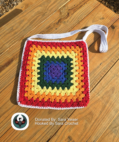 Rainbow Granny Square Tote