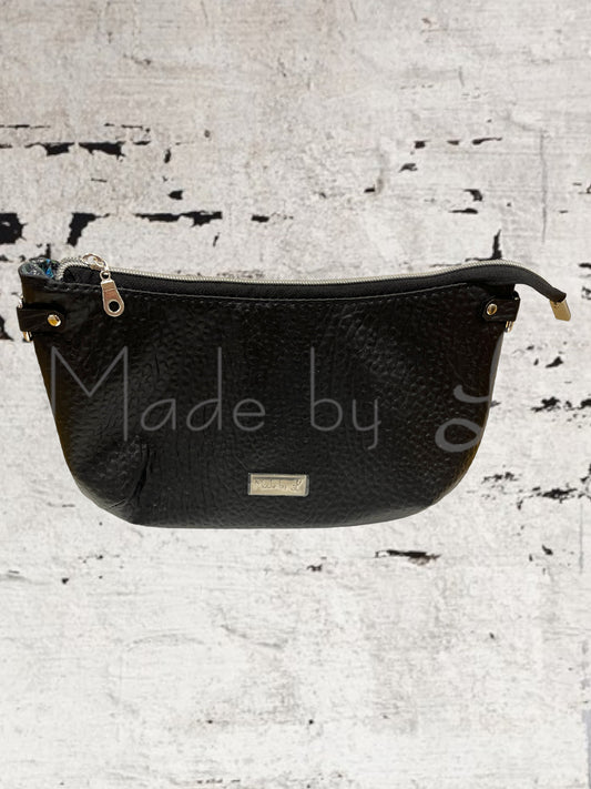 Black Faux Leather Crossbody Bag