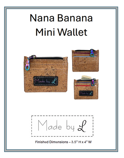 Nana Banana Mini Wallet - PDF and SVG files